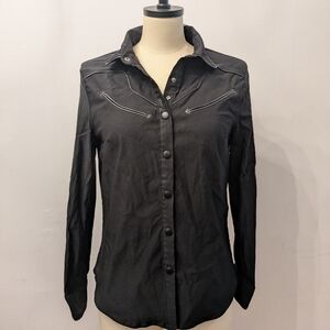 Women's Black Button Down Shirt